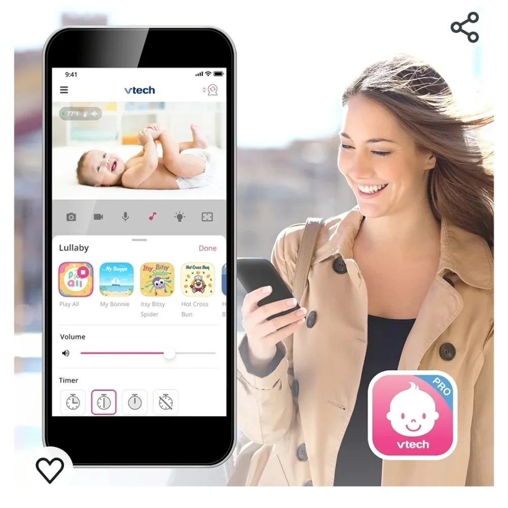 White Baby Monitor with Camera and Display